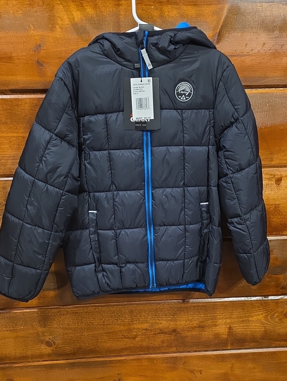 Gerry Weber Black Puffer Jacket with Blue Trim